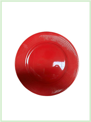 21 10.5" Red Plate, 35pcs/carton